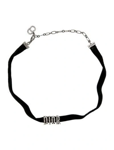 Pre-owned Dior Crystal Dio(r)evolution Choker Necklace, 14" In Transparent
