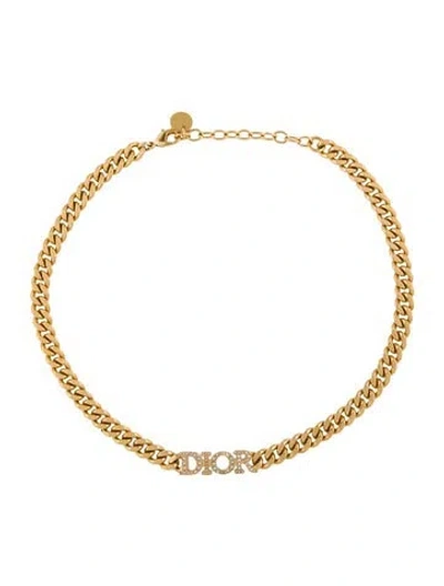 Pre-owned Dior Crystal Dio(r)evolution Choker Necklace, 14.75" In Transparent