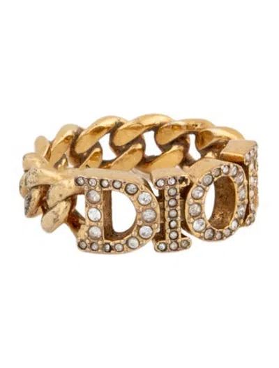Pre-owned Dior Crystal Dio(r)evolution Cocktail Ring In Clear