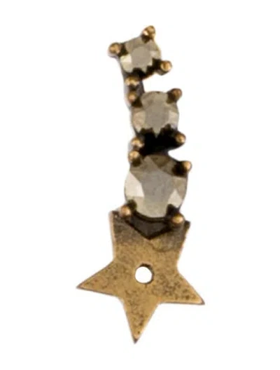 Pre-owned Dior Crystal Ear Climber Single Earring In Gray