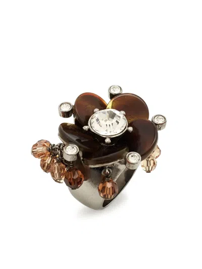Pre-owned Dior Crystal-embellished Ring
