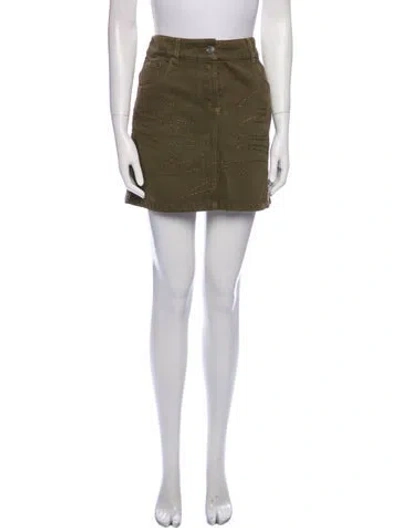 Pre-owned Dior Crystal Embellishments Mini Skirt In Green