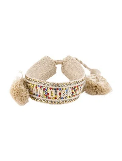 Pre-owned Dior Crystal Friendship Bracelet, 8.75" In Neutral