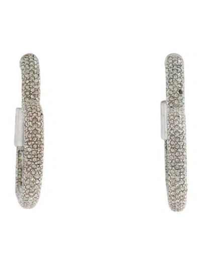 Pre-owned Dior Crystal Heart Hoop Earrings In Multi