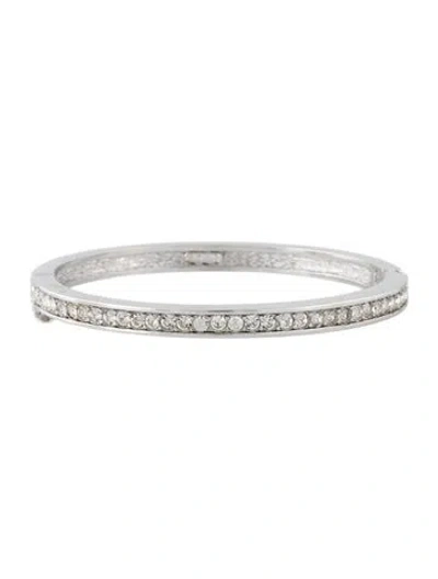 Pre-owned Dior Crystal Hinged Bangle, 6.5" In Multicolor