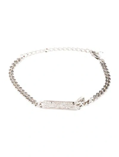 Pre-owned Dior Crystal Id Link Bracelet, 9.25" In Multi