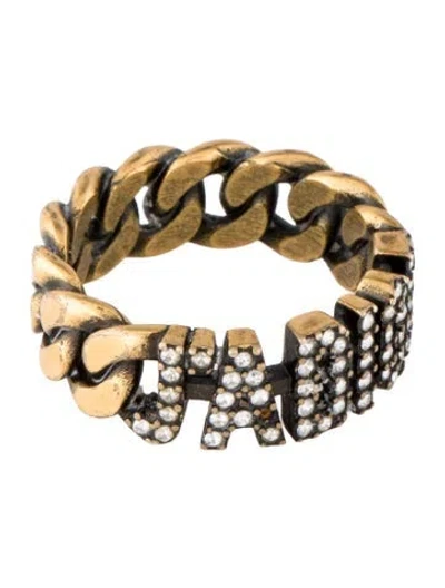 Pre-owned Dior Crystal J'a Band Ring In Clear