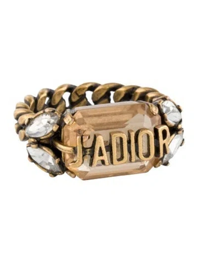 Pre-owned Dior Crystal J'a Cocktail Ring
