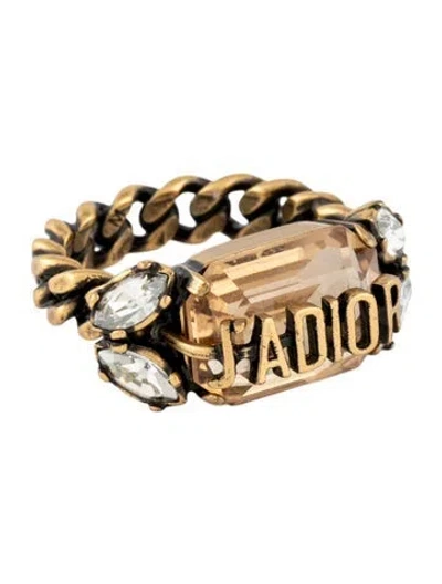 Pre-owned Dior Crystal J'a Cocktail Ring In Multi