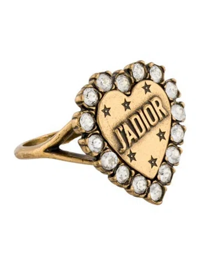Pre-owned Dior Crystal J'a Cocktail Ring In Transparent