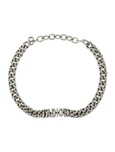 Pre-owned Dior Crystal J'a Curb Link Choker, 16.5" In Multi