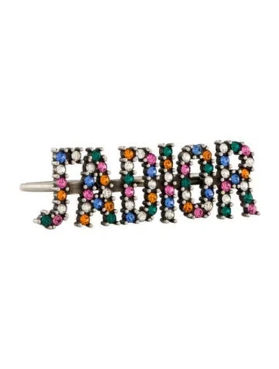 Pre-owned Dior Crystal J'a Double Finger Ring