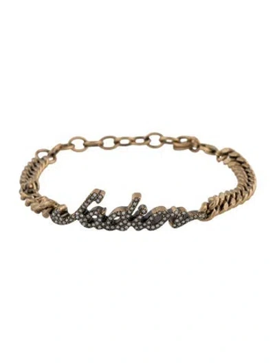 Pre-owned Dior Crystal "j'a" Link Bracelet, 8.25" In Transparent