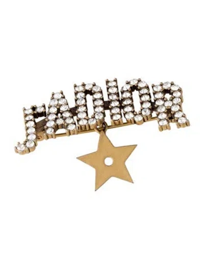 Pre-owned Dior Crystal J'a Pin Brooch In Transparent