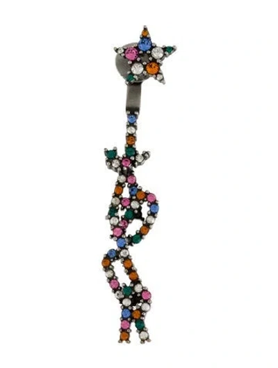 Pre-owned Dior Crystal J'a Stud Earring In Multi