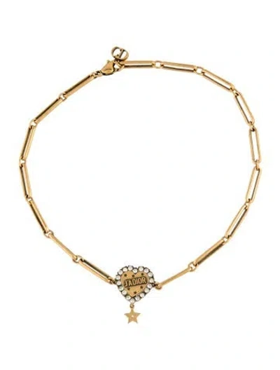 Pre-owned Dior Crystal L'amour Avenir Choker Necklace, 15", 15" In Clear