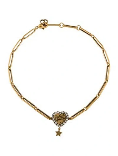 Pre-owned Dior Crystal L'amour Avenir Choker Necklace, 15" In Clear