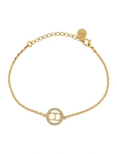 Pre-owned Dior Crystal Logo Bracelet In Transparent