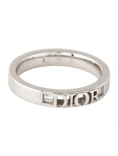 Pre-owned Dior Crystal Logo Ring In Multicolor
