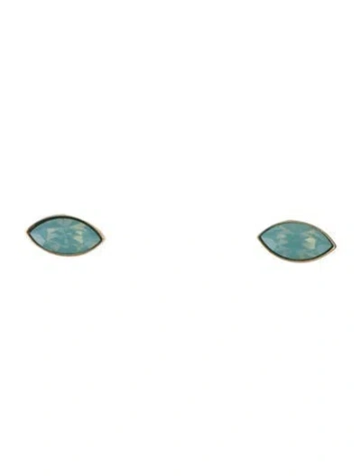 Pre-owned Dior Crystal Mise En  Tribales Stud Earrings In Blue