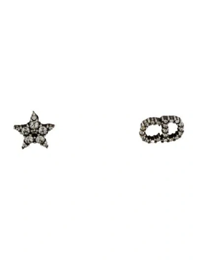 Pre-owned Dior Crystal Mise En  Tribales Stud Earrings In Transparent