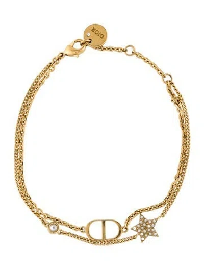 Pre-owned Dior Crystal Multistrand Bangle Bracelet, 7.25"
