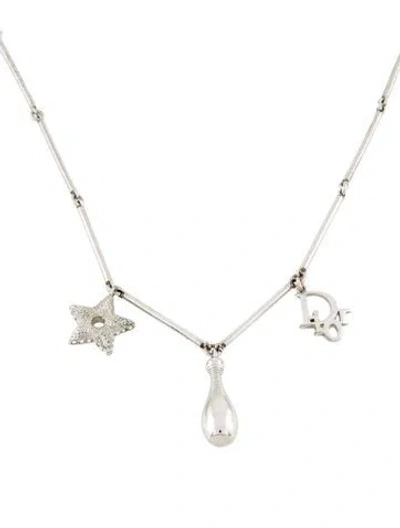 Pre-owned Dior Crystal Pendant Necklace, 16.75" In Multi