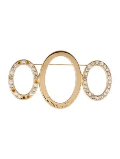 Pre-owned Dior Crystal Pin Brooch In Multi