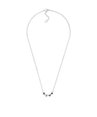 Dior Cube Pendant Necklace In White