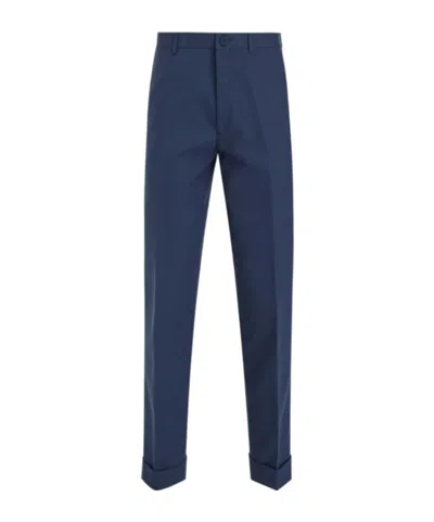 Dior Curled Casual Pants In Blue