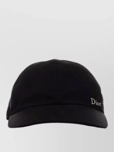 Dior Curved Brim Baseball Cap Logo Detail In Black
