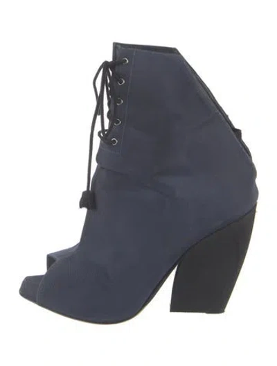 Pre-owned Dior Cutout Accent Boots In Blue