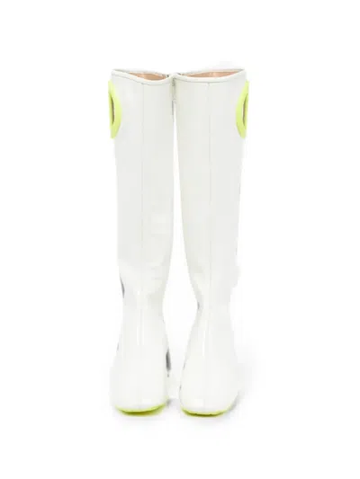 Pre-owned Dior Cut-out Knee-length Boots In White