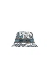 Dior D-bobby Toile De Jouy Mexico Small Brim Bucket Hat In Gray