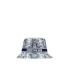 Dior Cappello Da Pescatore D-bobby Toile De Jouy Soleil A Tesa Stretta In Blue