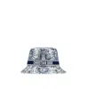 Dior Cappello Da Pescatore D-bobby Toile De Jouy Soleil A Tesa Stretta In Blue