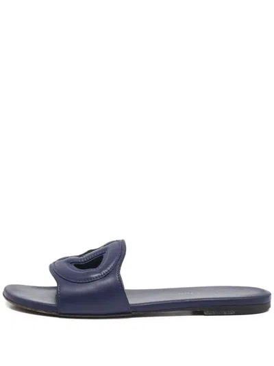 Pre-owned Dior D-club Leather Slides