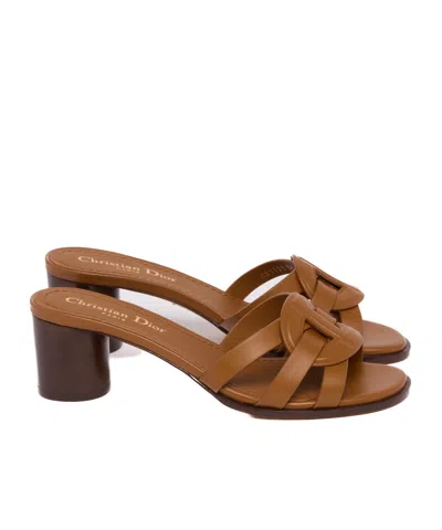 Dior D-club Open-toe High-heeled Sandals In Brown