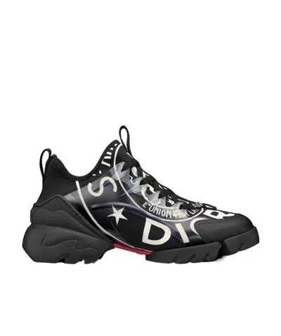 Dior D-connect Spliced Casual Sneakers In Black