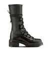 Dior D-fight Lace Up Boots In Black