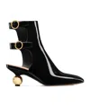 Dior Patent Leather Idol Booties With Statement Heel And Cut-outs In Black