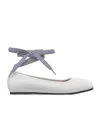 Dior D-journey Lace-up Ballet Flats In White