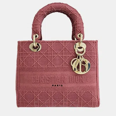 Pre-owned Dior D-lite Ladybag Medium Handbag In Pink