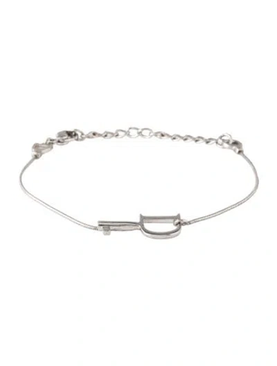 Pre-owned Dior D Logo Charm Bracelet, 9.25" In Multicolor