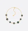 Dior Adjustable Charm Necklace Pearl Accents In Gold