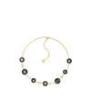 Dior Adjustable Charm Necklace Pearl Accents In Gold