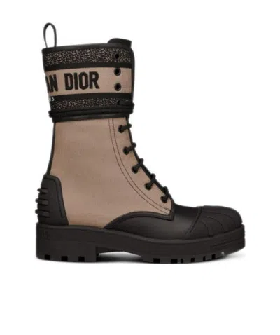 Dior D-major Laced Short Boots In Black