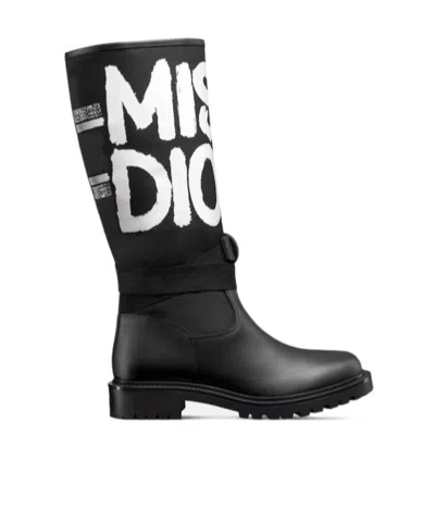 Dior D-major Logo Ankle Boots In Black