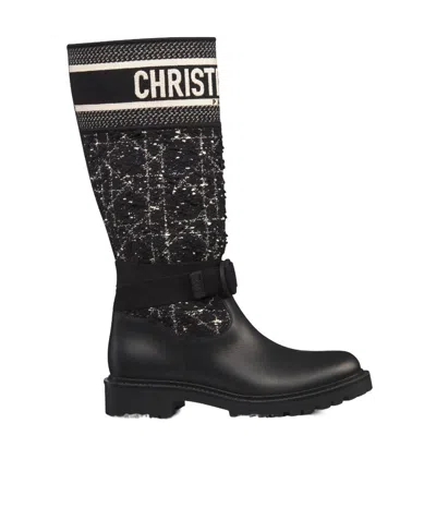 Dior D-major Short Boots In Black