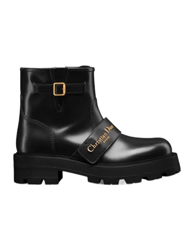 Dior D-quest Logo Short Boots In Black